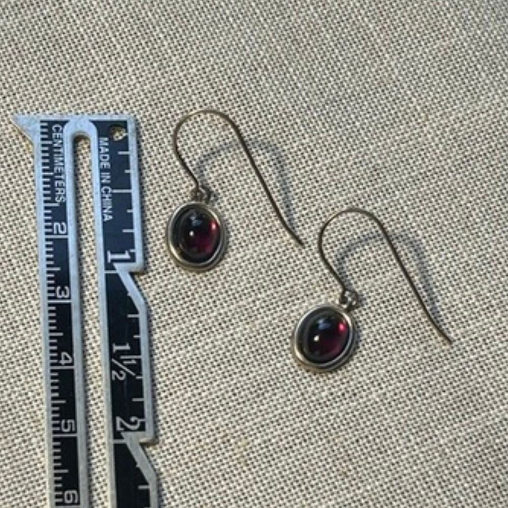 Tiny Garnet Sterling Drop Earrings - image 8